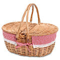 Wicker Picnic Basket with Removable Liner Empty Picnic Baskets with Lid for 2, Picnic Hamper with Foldable Handles for Picnic 2,