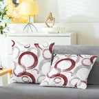 Calitime Throw Pillow Cases Pack Of 2 Cozy Fleece Ink And Wash Geometric Circles Rings Decorative Cushion Covers For Couch Bed S