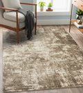 LUXE WEAVERS Lagos Collection Beige 2x7 Abstract Area Rug