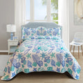Junsey 3 Piece Quilts King Size Ocean Theme,Lightweight Coastal Beach Bedding Seashell Conch Starfish Bedspread Coverlet With 2