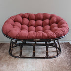 International Caravan Furniture Piece 63X45-Inch Double Papasan With Micro Suede Cushion