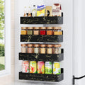 Mystozer Magnetic Spice Rack for Refrigerator, Kitchen Organizer and Storage Shelf, Black Gold(4 Pack)