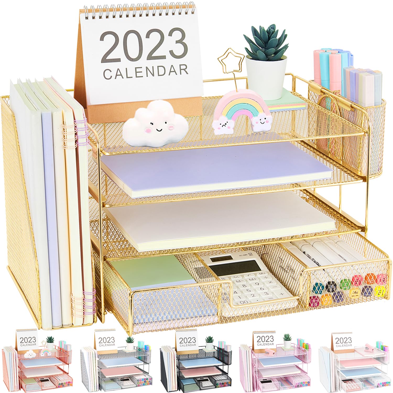 Opnice Desk Organizers And Accessories, Desk Accessories & Workspace Organizers For Office Supplies, File Organizer Desk Drawer