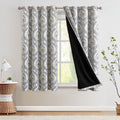 Jinchan 100% Blackout Curtains 63 Inch Length 2 Panels Blue Damask Medallion Window Curtains For Bedroom Grommet Thermal Insulated Drapes For Living Room Vintage Luxury Window Treatments Set