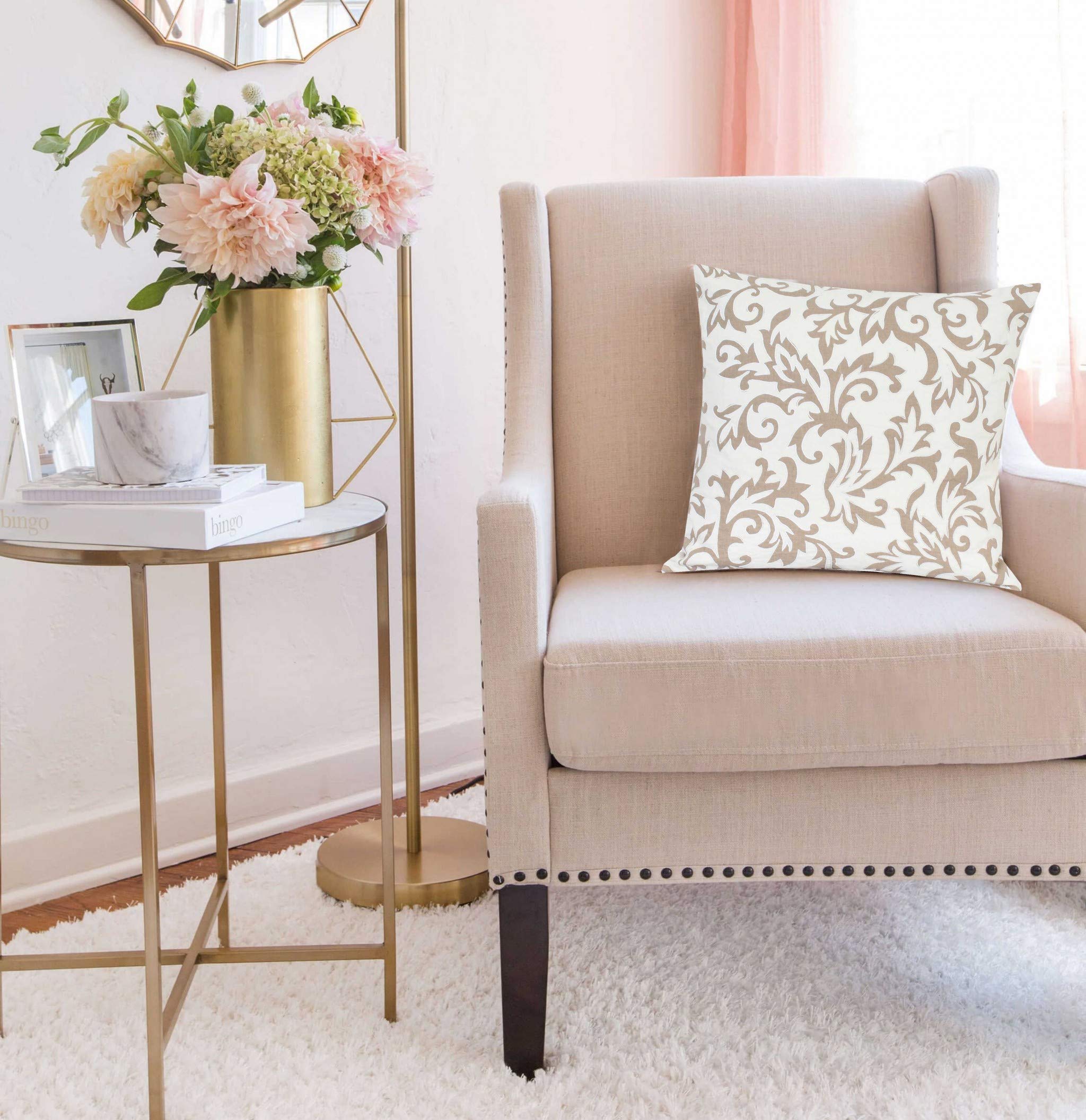 HomeRoots 100% Cotton Parkland Collection Cairo Transitional Beige Pillow Cover