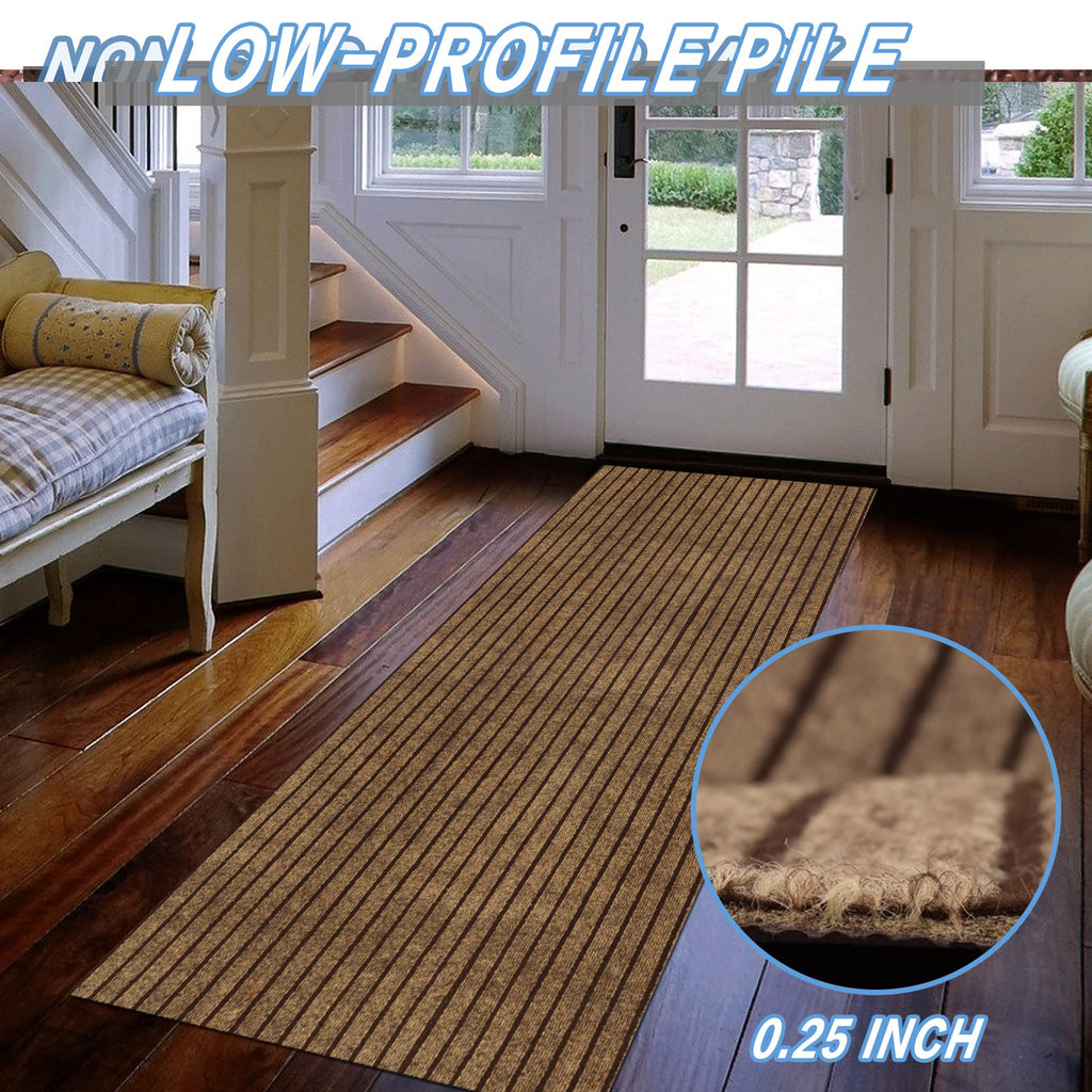 Freadem Runner Rugs 2' X 58' Indoor Outdoor Carpet Runner, Area Rugs With Anti-Slip Rubber Backing For Aisle Hallway Balcony Gar