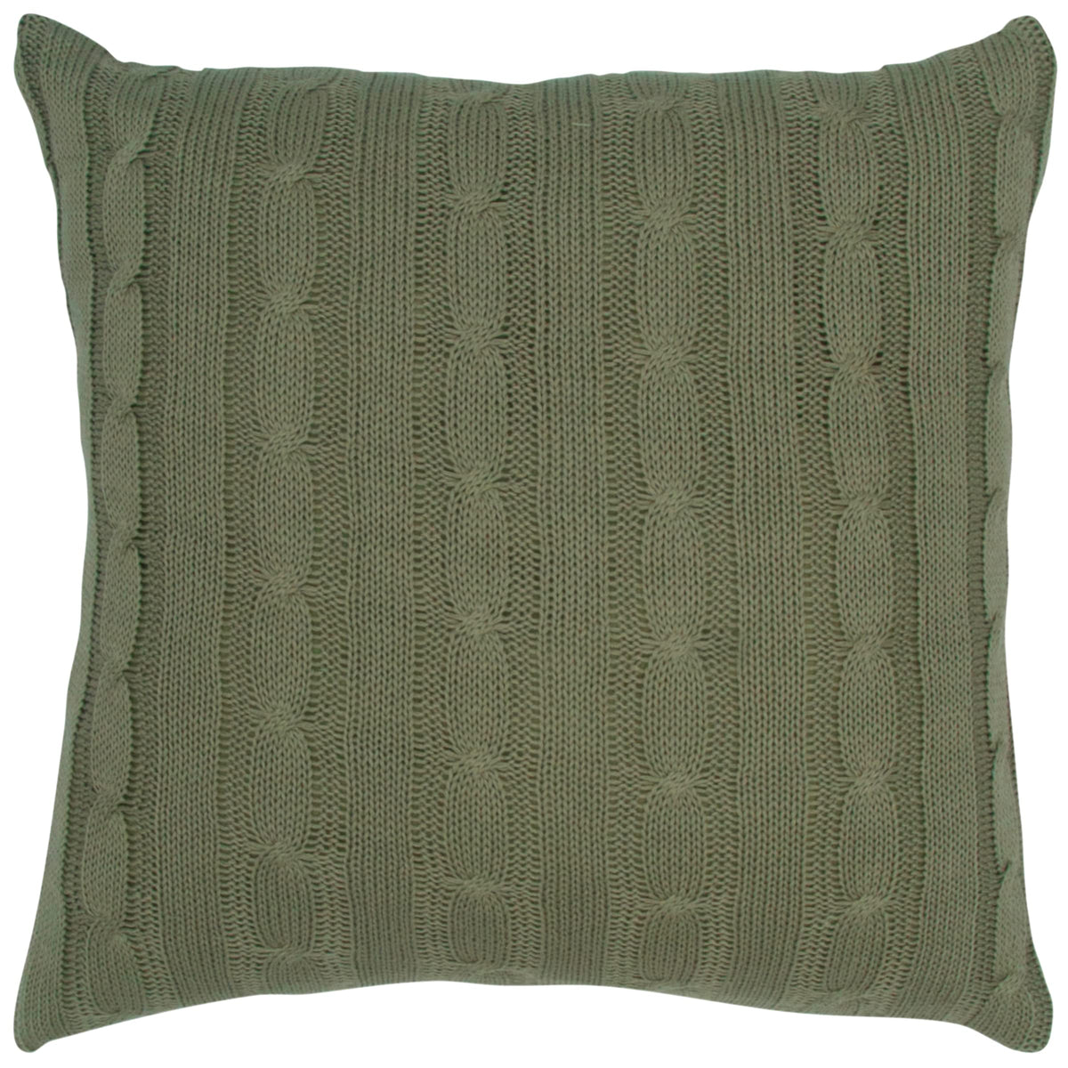 Rizzy Home | T05065 | Poly Fill Decorative Pillow | 18&quot;x18&quot; Green Cable Knit