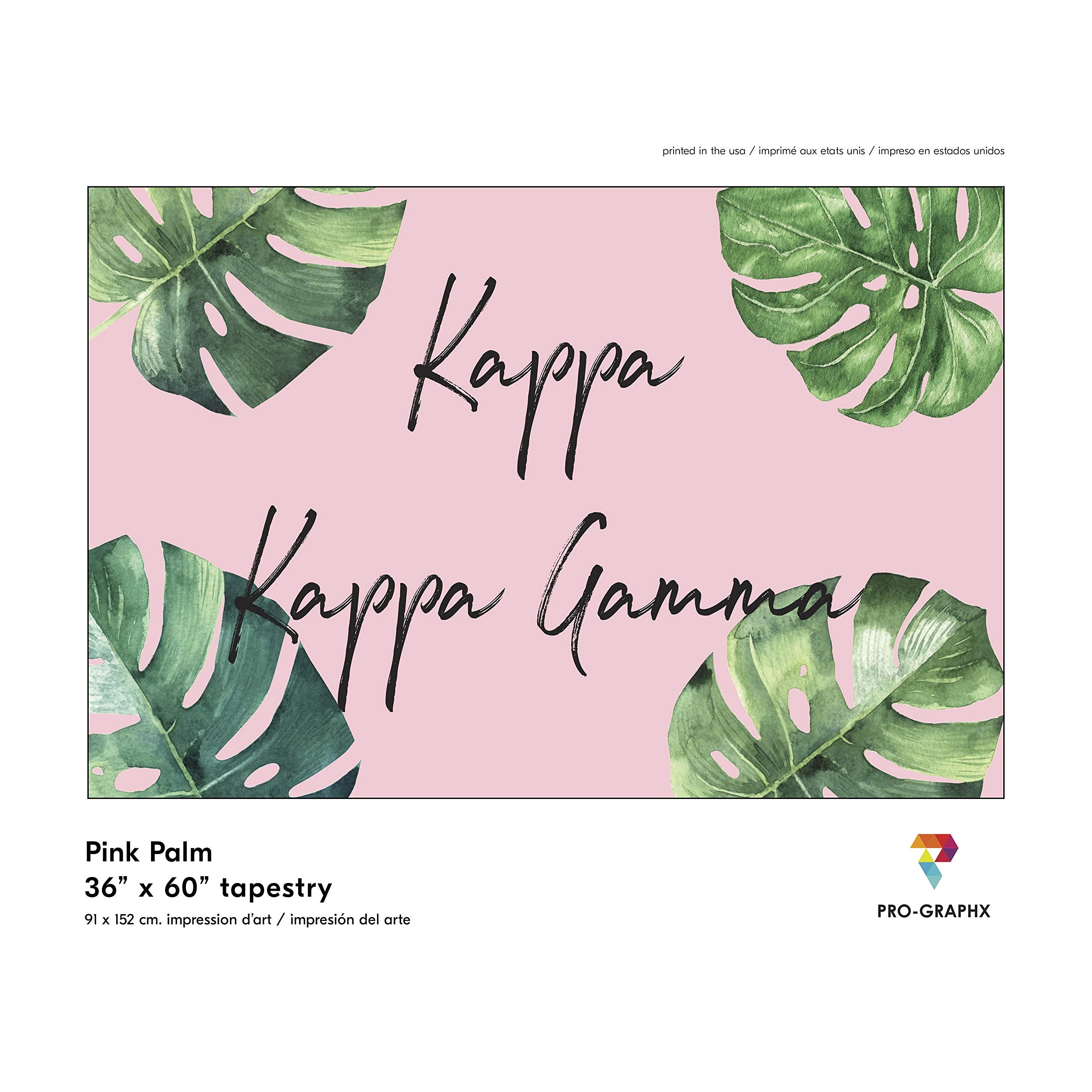 Pro-Graphx Kappa Kappa Gamma Greek Sorority & Fraternity Flag Officially Licensed, Tapestry, Display Banner, Sign, Letter Patter