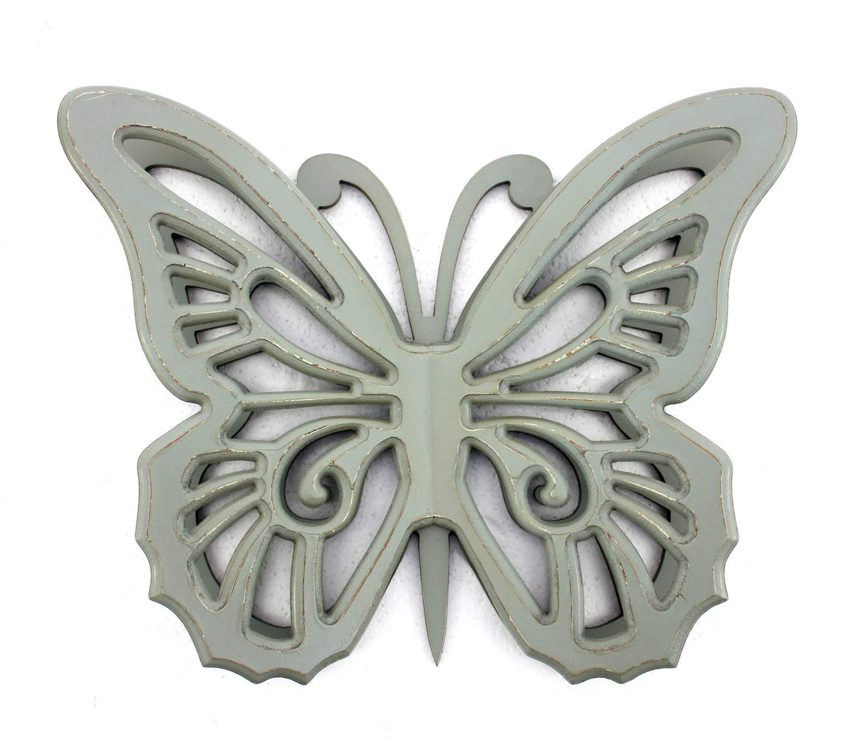 HomeRoots Decor Rustic Butterfly Wooden Wall Decor - 18.5' x 23' x 4', Gray