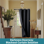 Bgment Black Door Curtain 78 Inch Length For Doorway, Bedroom Closet Curtain, Privacy Thermal Insulated Blackout Grommet Room Divider For Room Separation, 1 Panel, 40 Inch Wide