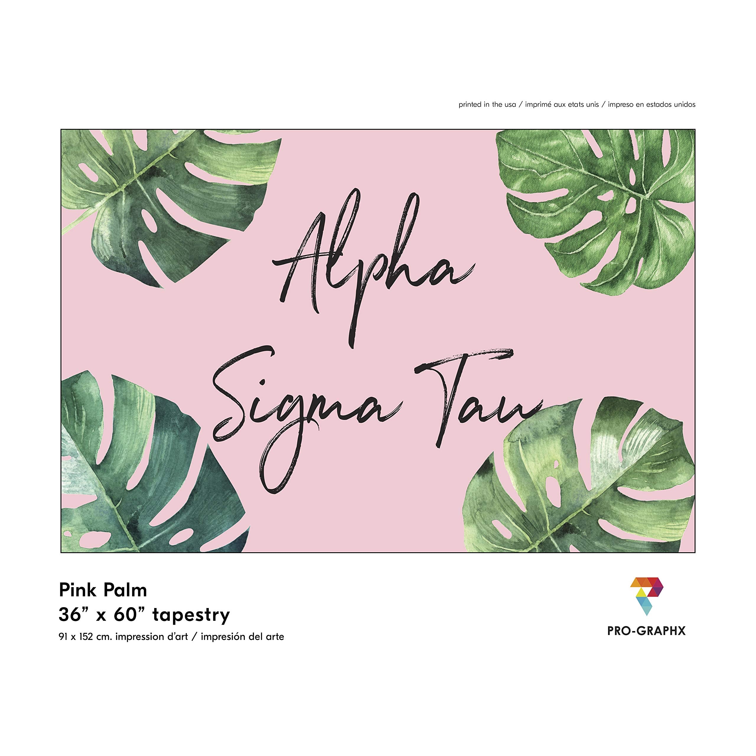 Pro-Graphx Alpha Sigma Tau Greek Sorority & Fraternity Flag Officially Licensed, Tapestry, Display Banner, Sign, Letter Pattern