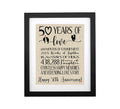 TOBOHU Framed 50 Years of Love Burlap Print Signs, Gifts for Parents 50th Anniversary, 50th Wedding Anniversary, Golden Annivers