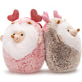 Maogolan Couple Valentines Hedgehogs Stuffed Animals With Heart Hair Band,2Pcs Soft Hedgehogs Throw Pillow Plush Toys, Love Hear