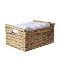 BSTNASI Natural Water Hyacinth Storage Baskets for Organizing Small Wicker Baskets With Handles, Woven rectangle Baskets for Sto