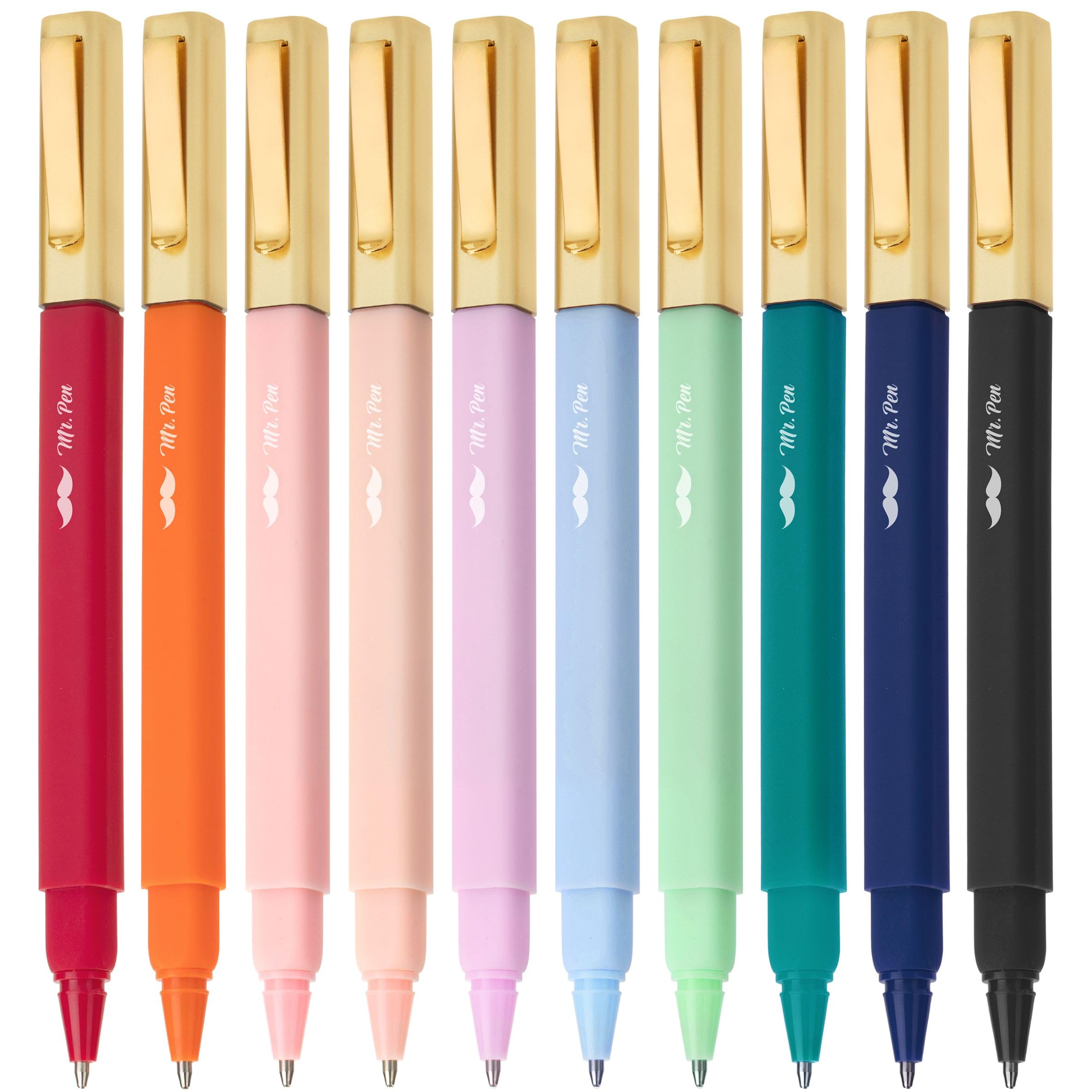 Mr. Pen- Aesthetic Pens, 10 Pack, Assorted Colors, Fast Dry, No Smear Bible Pens No Bleed Through, Fine Point Pen, Ballpoint Pen