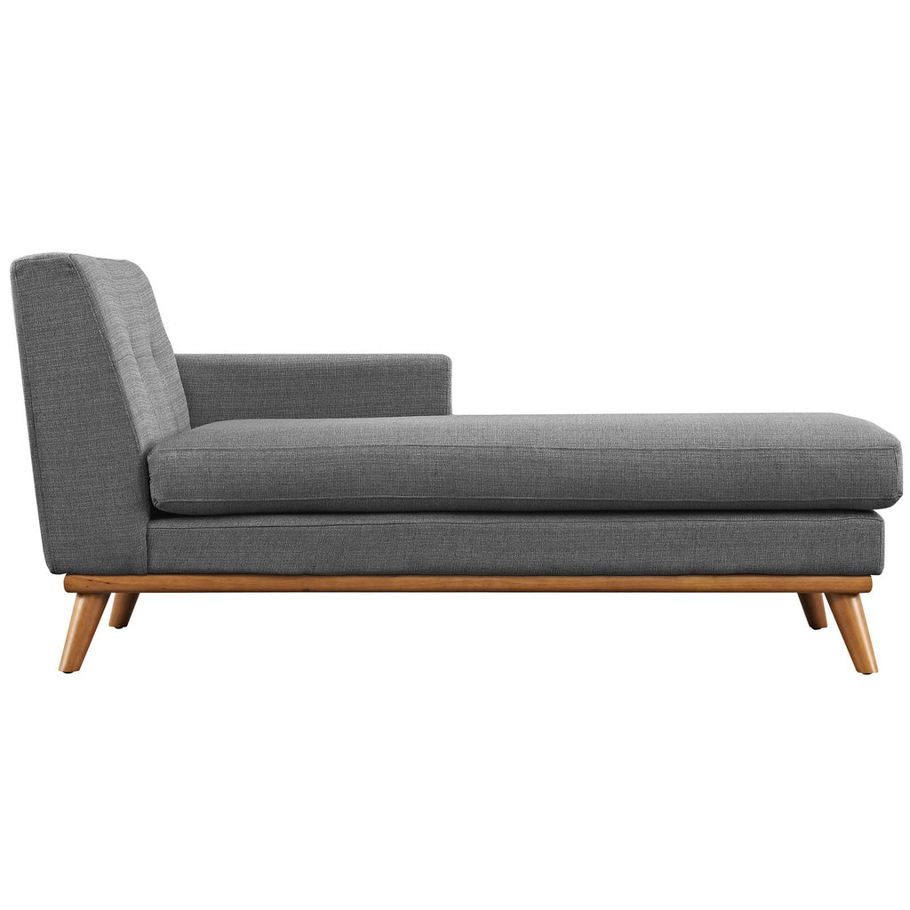 Modway Engage Mid-Century Modern Upholstered Fabric Right-Arm Chaise In Gray