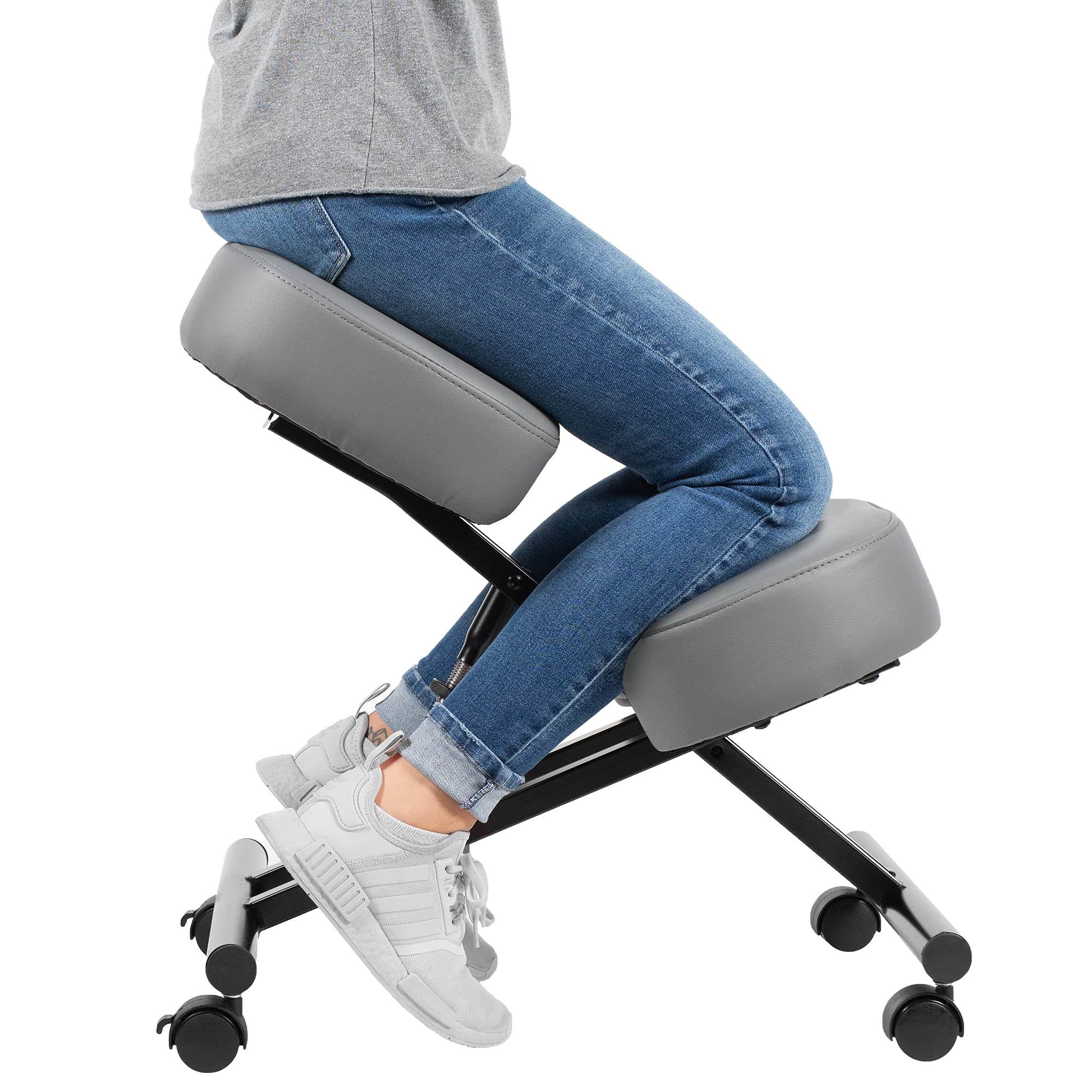 Dragonn By Vivo Ergonomic Kneeling Chair, Adjustable Stool For Home And Office - Improve Your Posture With An Angled Seat - Thic