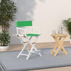 Casual Home Director'S Chair ,White Frame/Green Canvas,24" - Counter Height