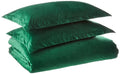 Tribeca Living Veniceduvet Venice Velvet Oversized Solid Duvet Set, King, Emerald Green