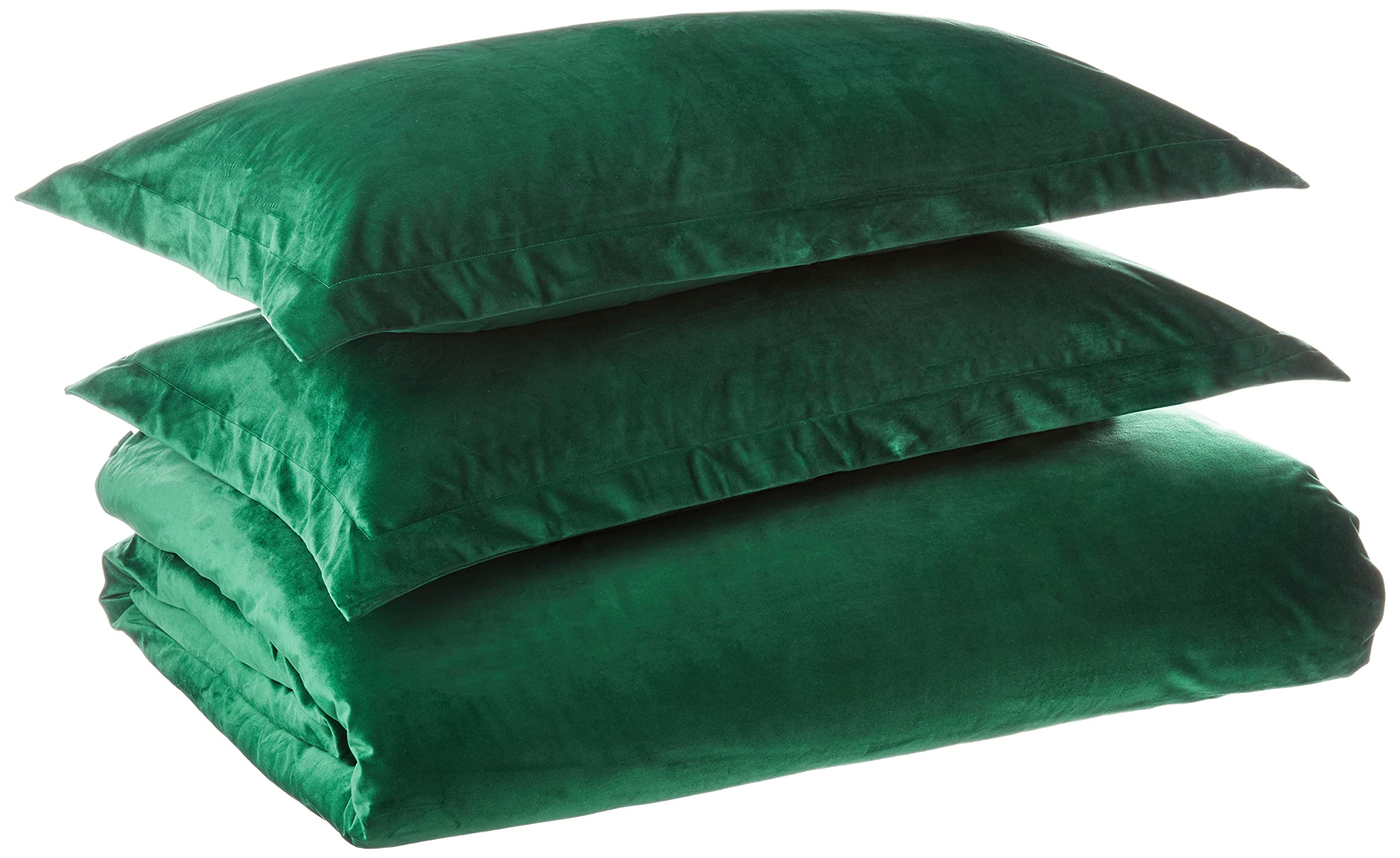 Tribeca Living Veniceduvet Venice Velvet Oversized Solid Duvet Set, King, Emerald Green