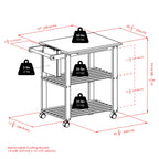 Winsome Wood Kitchen Cart With Cutting Board, Knife Block and Shelves, Beech