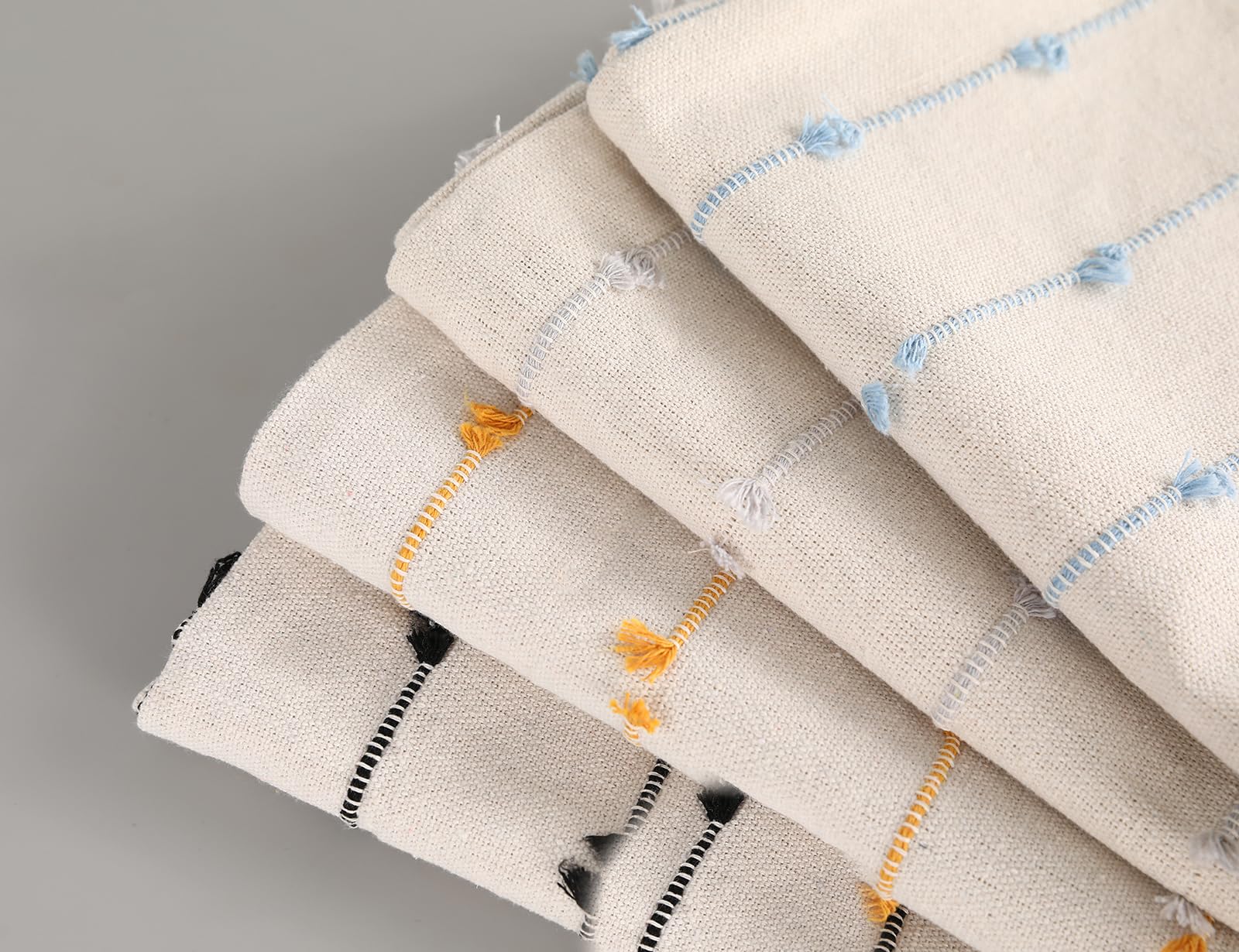 Nuyecy Boho Long Lumbar Pillow Covers 14 X 28 Stone Grey,Classic Striped Pattern Cotton Decorative Long Lumbar Pillow Cover Case