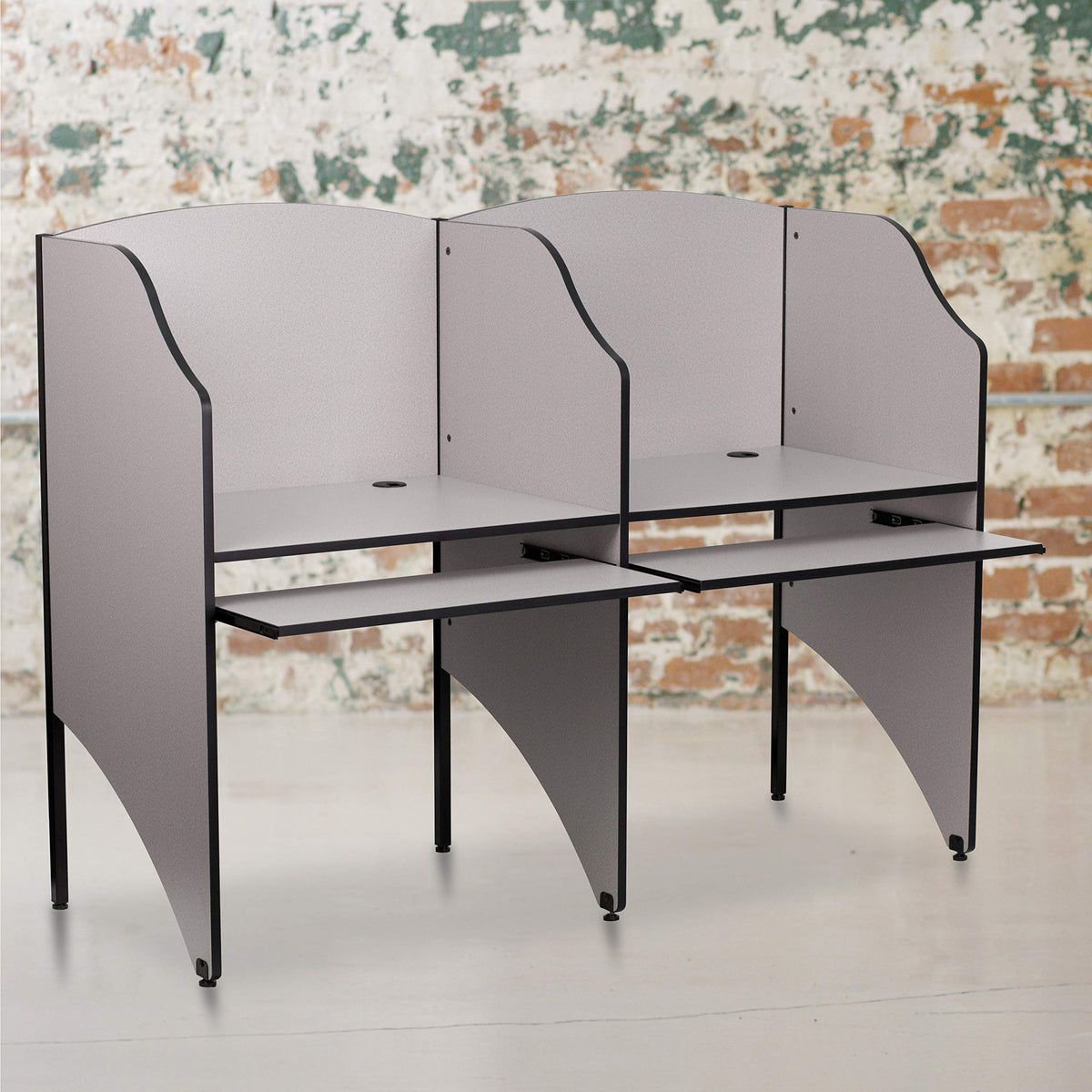 Flash Furniture Jordan Add-On Study Carrel in Nebula Grey Finish