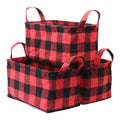 Kaaltisy Classic Buffalo Collapsible Basket, 3 Pack Storage Basket Set Buffalo Plaid Shelf Basket Decorative Organizing Baskets 