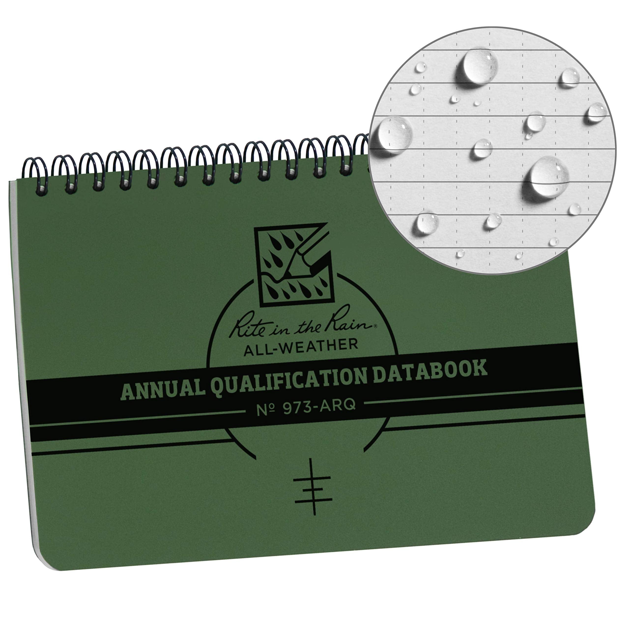 Rite In The Rain Weatherproof Marine Qualification Reference Book, 7' X 4.625', Green Cover (No. 973-Arq)