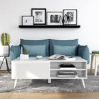 Anderson Teak Altus 43" Gloss White Coffee Table, Rectangle