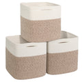 WILLITAT 11x11 Cube Storage Bin - 3 Pack Woven Storage Cubes Organizer, 11 Inch Cotton Rope Baskets for Organizing, Square Baske