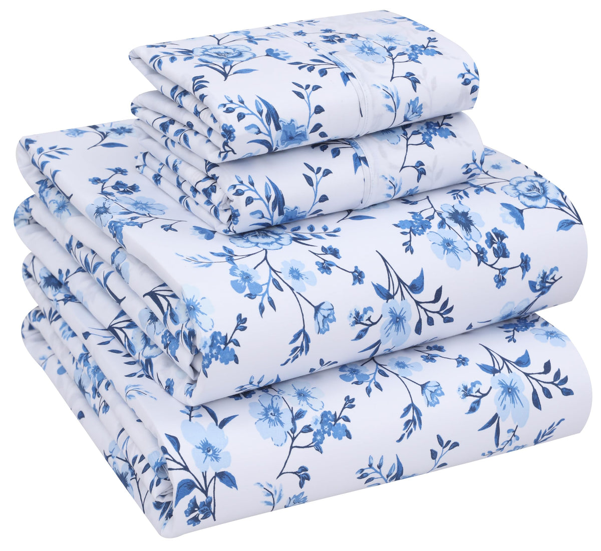 Ruvanti 100% Cotton Sheets - Crispy Cooling Percale Sheets For Full Size Bed, Breathable & Durable Full Sheet Set, 16 Inches Dee
