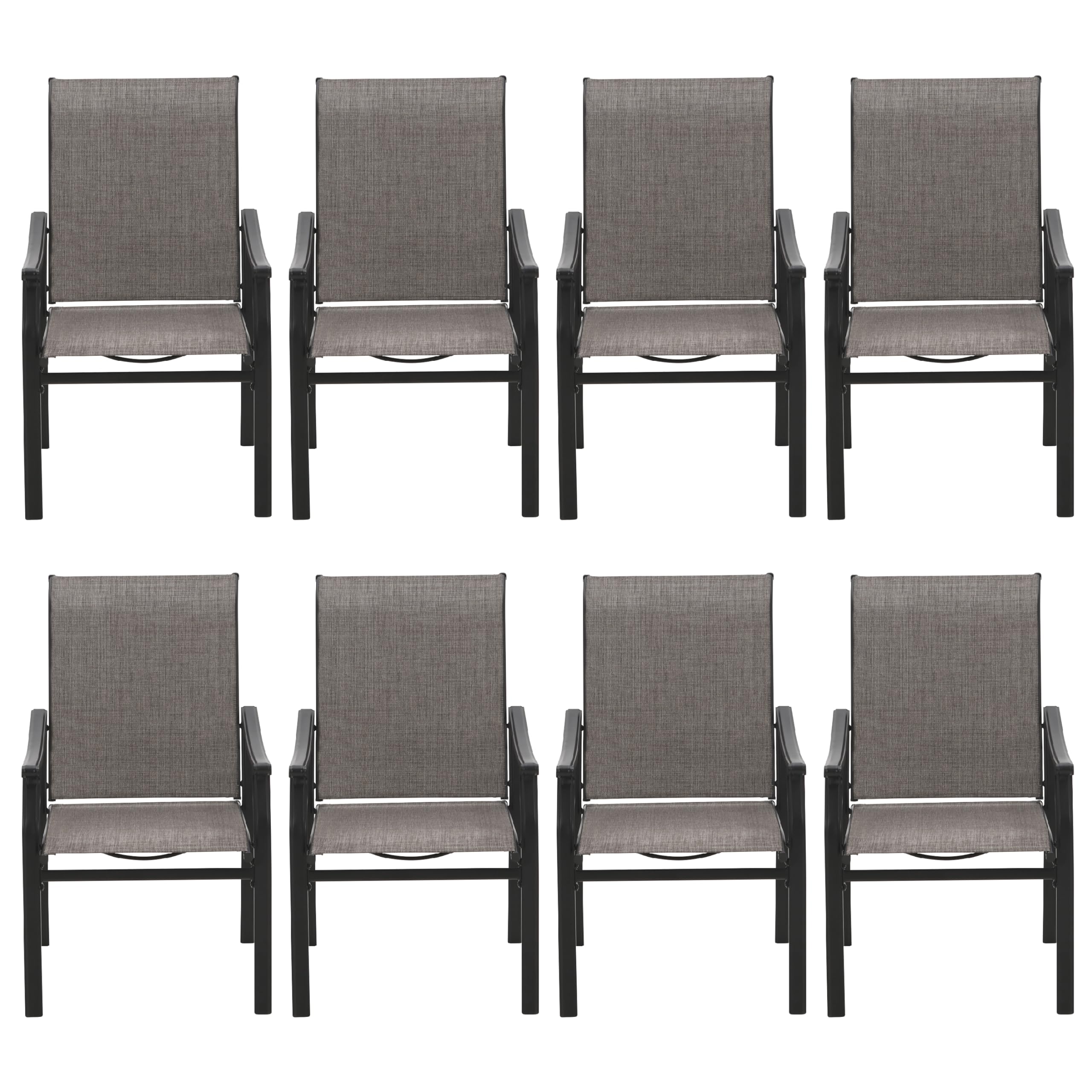 Sophia & William Outdoor Chairs Set Of 8, Patio Chairs With Breathable Textilene Fabric And Heavy-Duty Iron Frame, Perfect For L