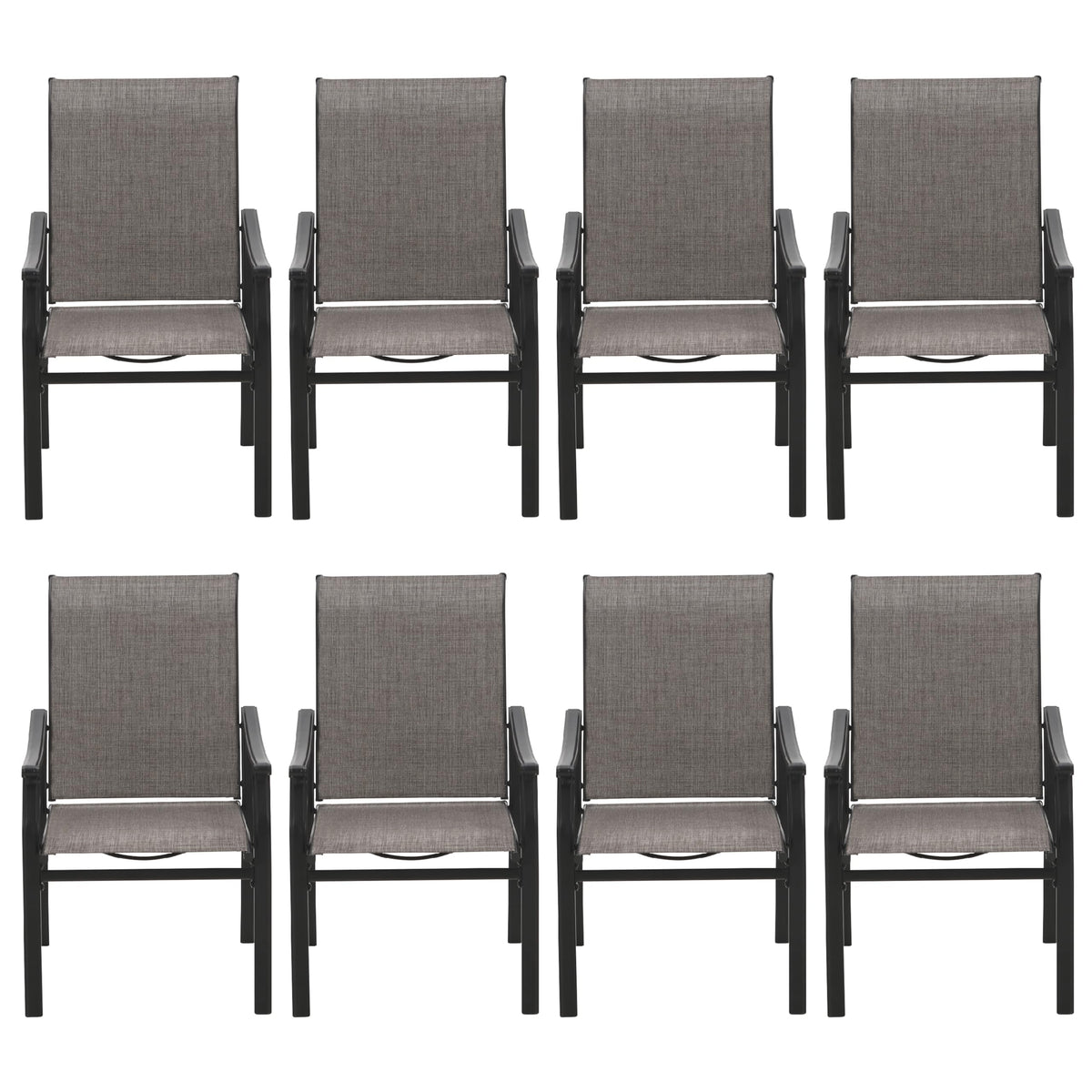 Sophia & William Outdoor Chairs Set Of 8, Patio Chairs With Breathable Textilene Fabric And Heavy-Duty Iron Frame, Perfect For L
