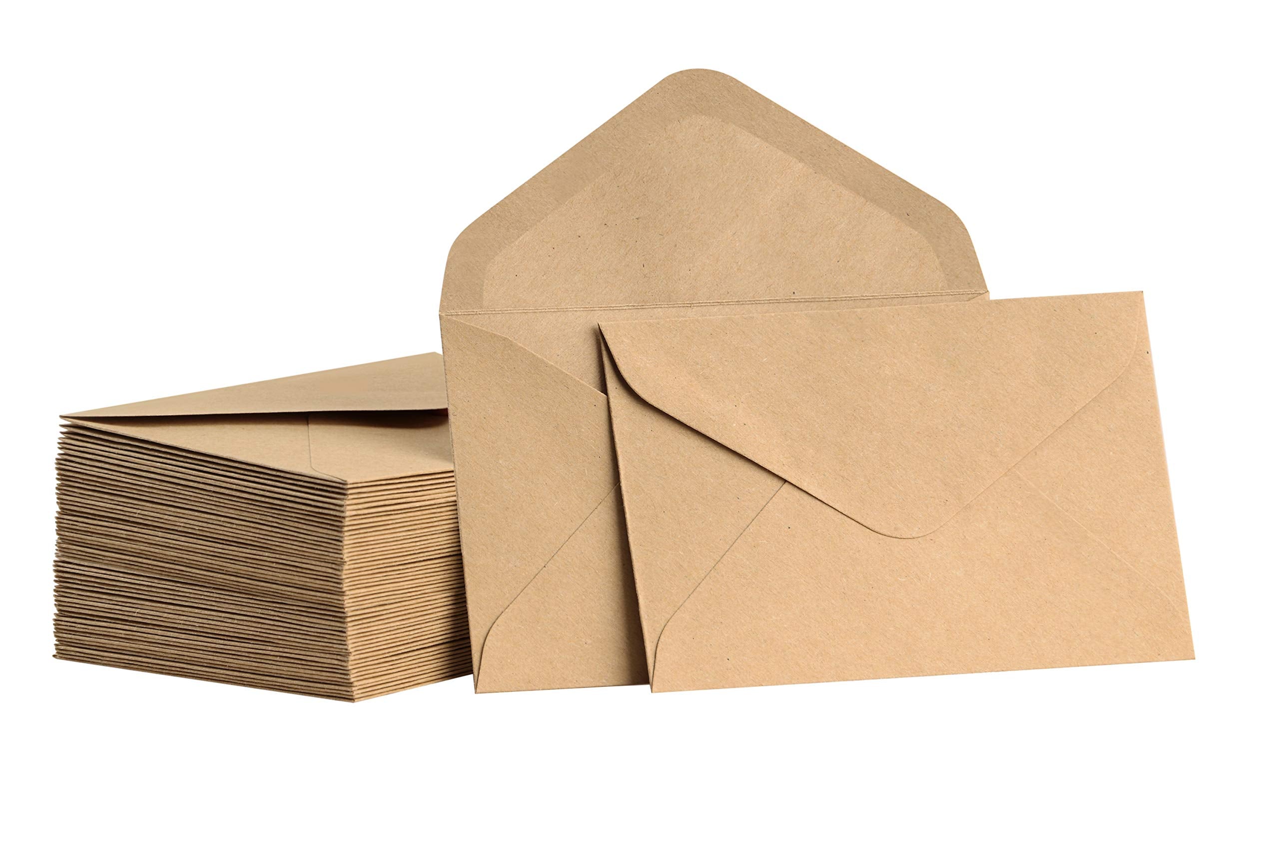 Valbox Mini Envelopes 100 Count 4.1 X 2.75 Inches Brown Kraft Envelopes Bulk Tiny Envelope Pockets For Gift Card, Small Note Car