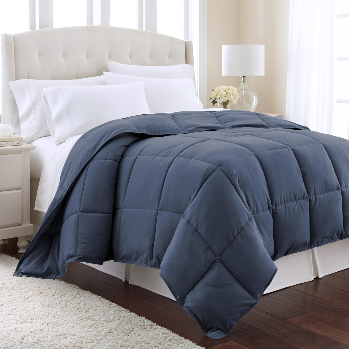 Southshore Fine Living, Inc. Vilano Springs Premium Quality Over-Sized All-Season Down-Alternative Comforter, Dark Blue, King/Ca