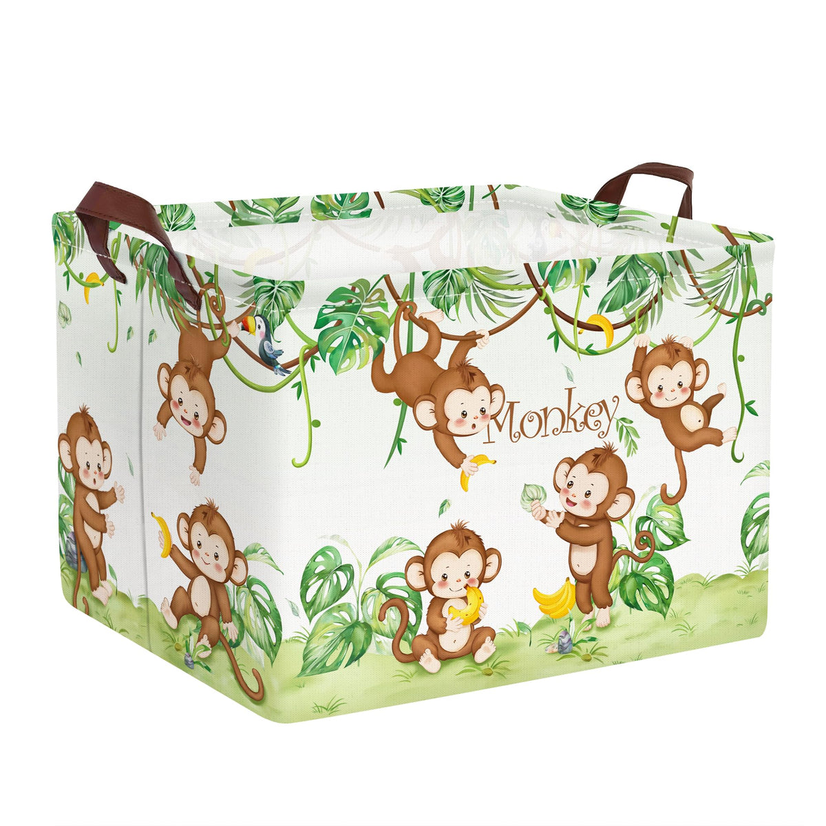 Clastyle Tropic Vine Money Storage Basket Rectangle Toy Shelf Basket for Kid Room Toy Clothes Books Baby Gift Basket