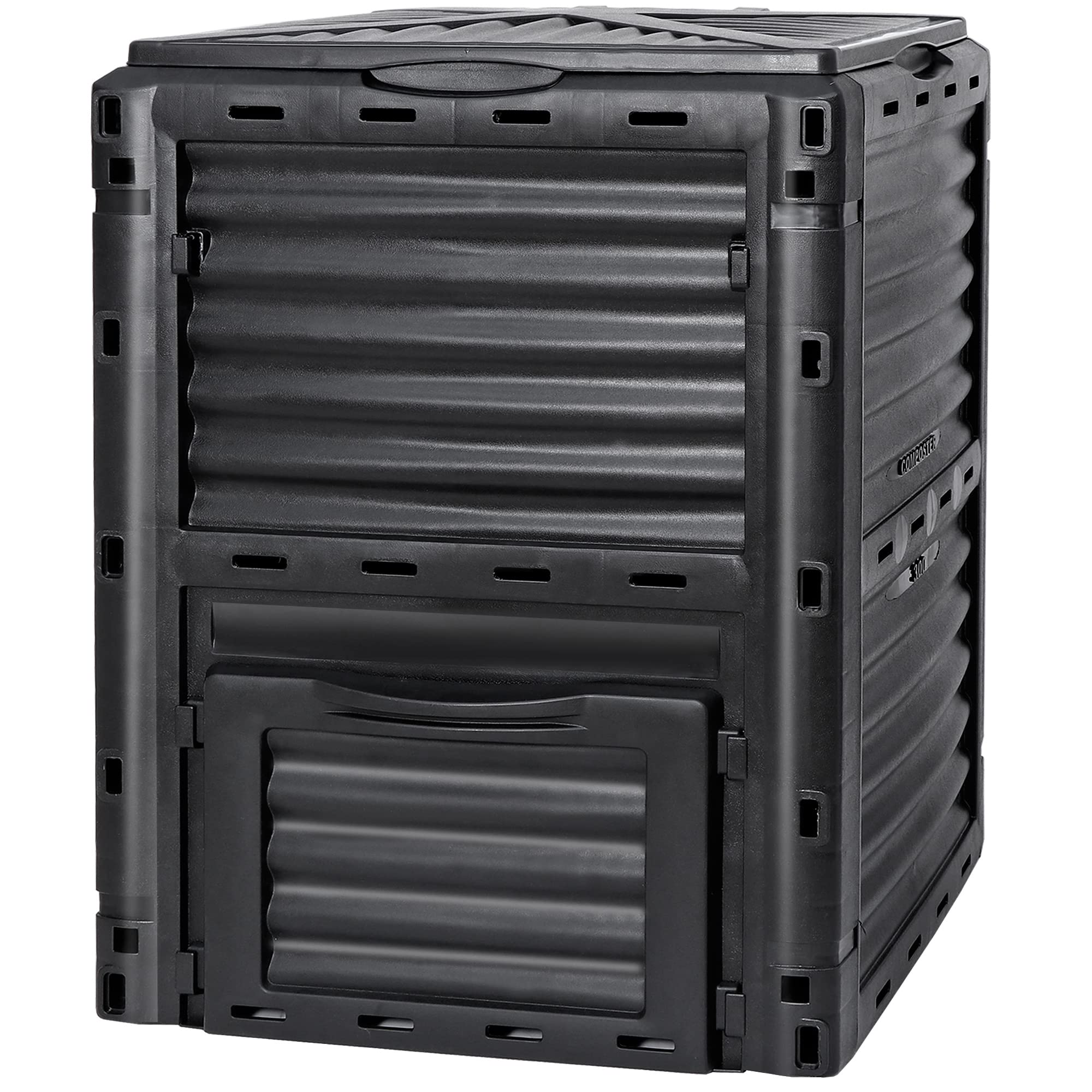 Large Garden Compost Bin, 80 Gallon (300L) Outdoor Composter Tumbler from BPA-Free Material for Fast Creation of Fertile Soil, L