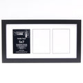 Creative Letter Art 3 Opening Glass Face Black Picture Frame to hold 5 by 7 inch Photographs including 10x20-inch White Mat Coll