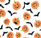 Serafina Home Throw Halloween Blanket: Fuzzy Happy Jack O'Lantern Pumpkins And Black Bat Print On Velvet Fleece For Sofa Bed Cou