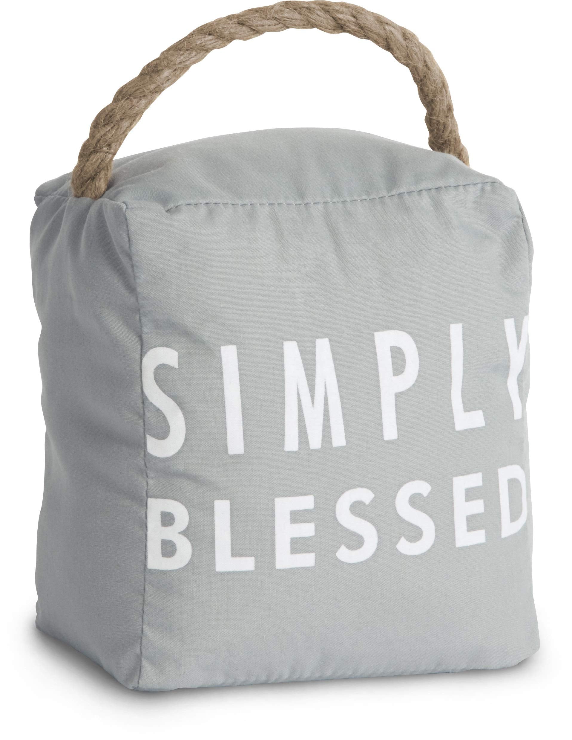 Pavilion Gift Company - Open Door Decor 5' X 6' Gray Door Stopper Simply Blessed