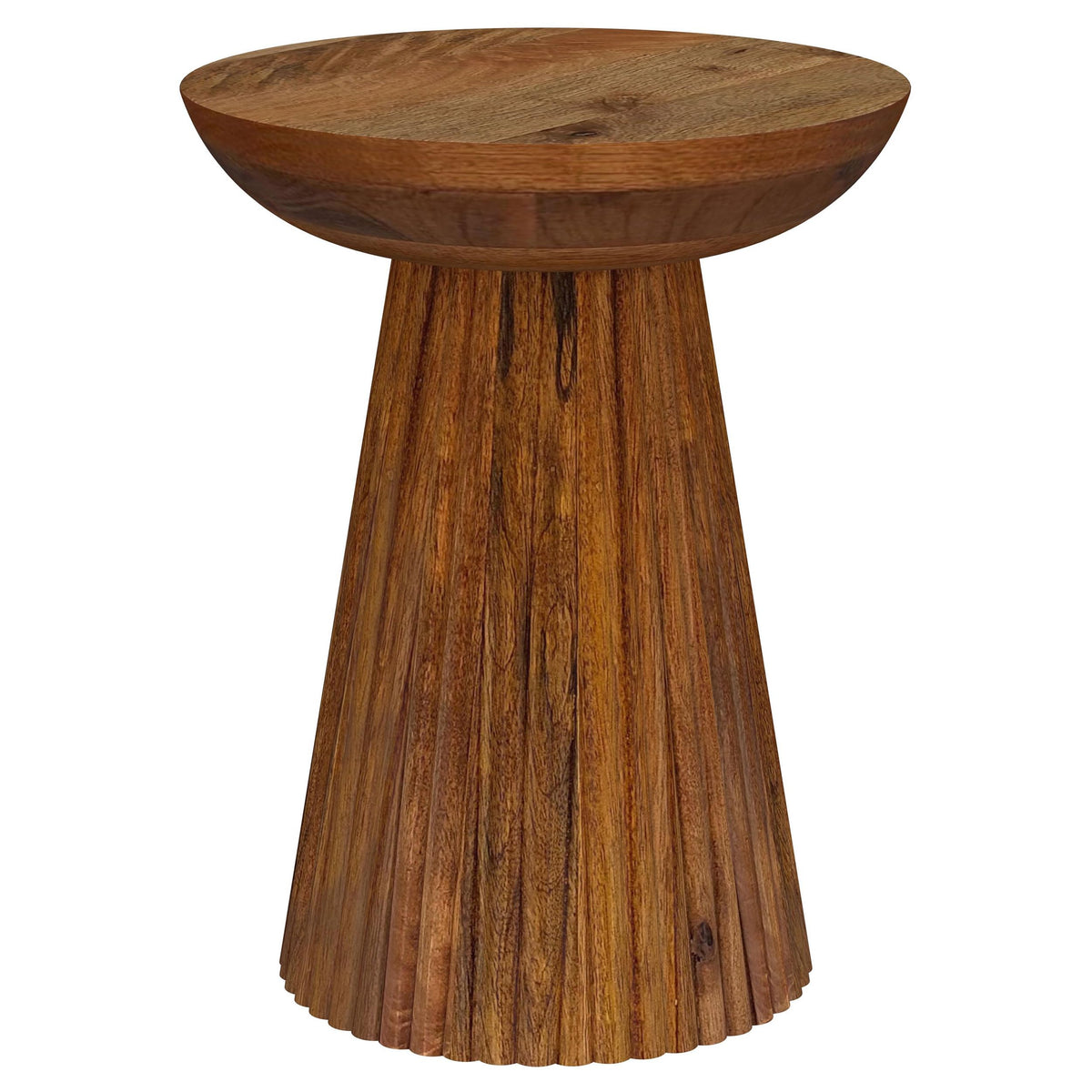 Coaster Home Furnishings Aureo Round Solid Wood Accent Side Table Wild Honey