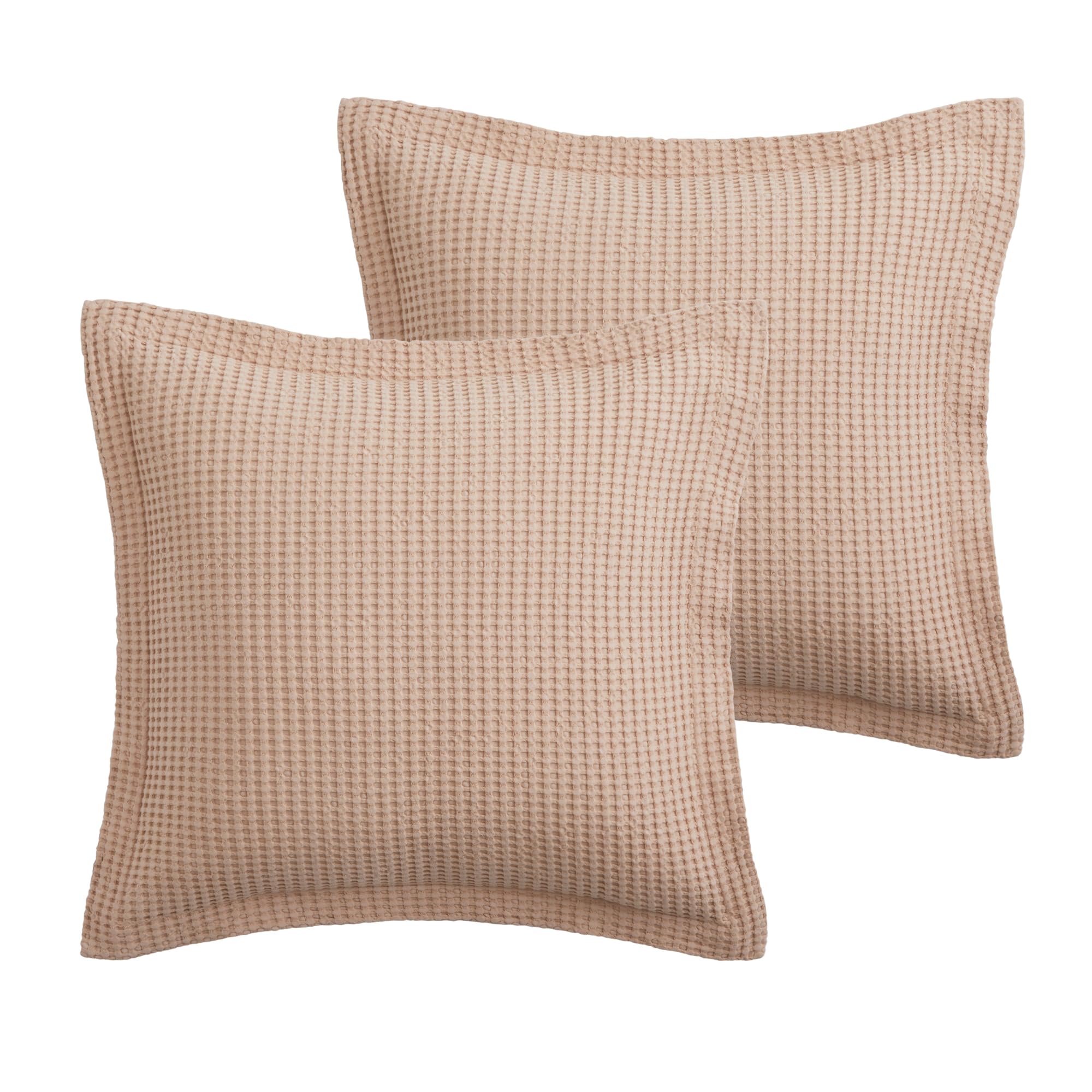 Levtex Home - Mills Waffle - Euro Sham (Set Of Two) - Rose - Sham Size (26 X 26In.), No Insert