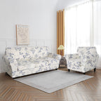 Searchi Stretch Sofa Cover Printed Couch Cover, Floral Pattern 4 Pieces Sofa Slipcover With 3 Separate Cushion Cover, Washable Furniture Protector For Living Room(Sofa, Butterfly Pattern)