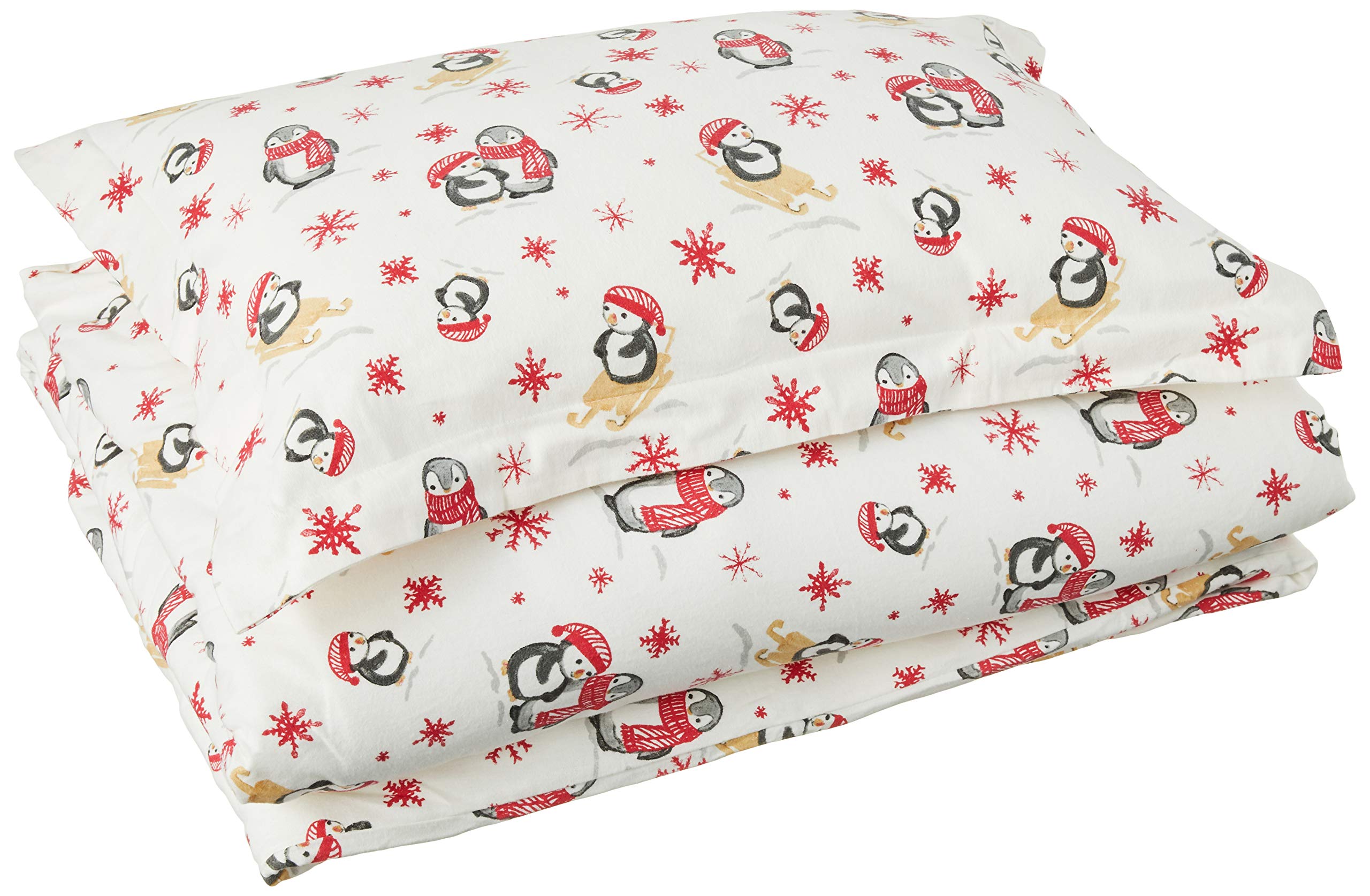 Pointehaven Flannel Oversized Duvet Set, Twin, Penguin
