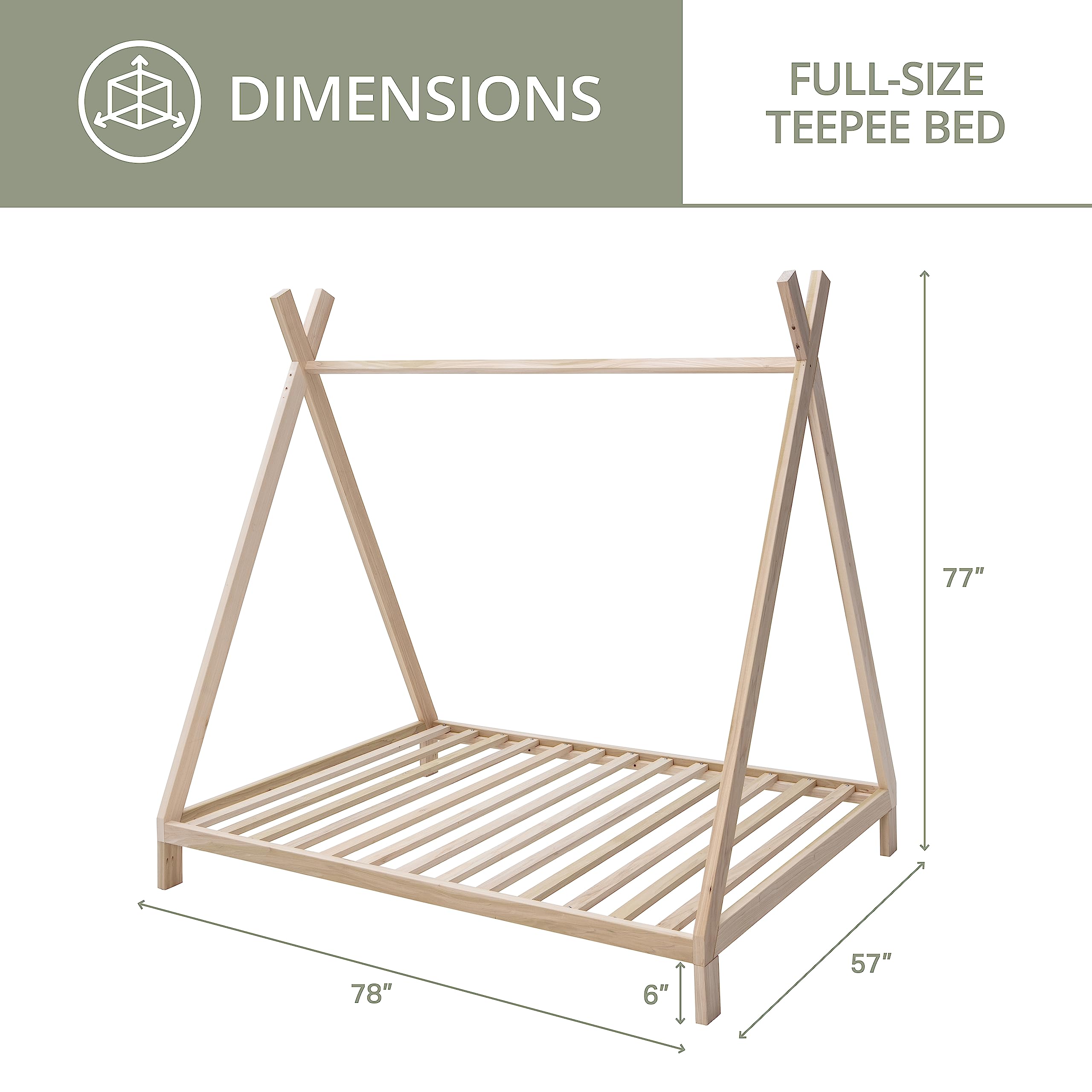 American Furniture Classics Model Full Teepee Full Size Teepee Bed with Raised Base