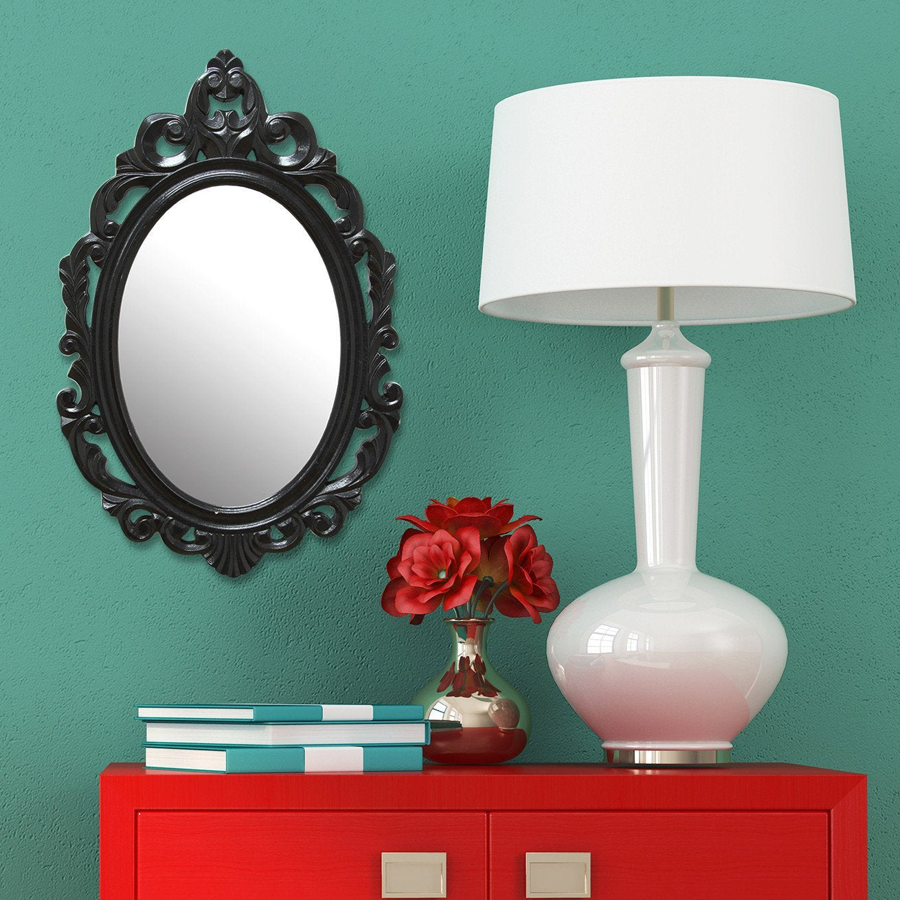 Stratton Home Décor Stratton Home Decor Black Baroque Wall Mirror