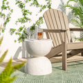 Glitzhome Modern Decorative Garden Stool Heavy Duty Patio Sturdy Faux Terrazzo Garden Stool Side Table Planter Stand For Indoor Covered Outdoor, 17.75' H, White