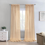 Richmark International Paloma Sheer Dual Header Curtain Panel 52 x 95 in Apricot