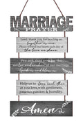 Buecasa Marriage Rustic Sign with 5pcs Panels Strung Together - Bridal Shower Gift for Couples Wife Husband - Christian Religiou